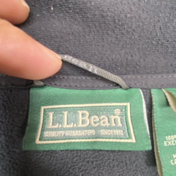 L.L. Bean Mens Gray Fleece Jacket L Reg Full Zip Outerwear With Black Accents - Picture 4 of 16